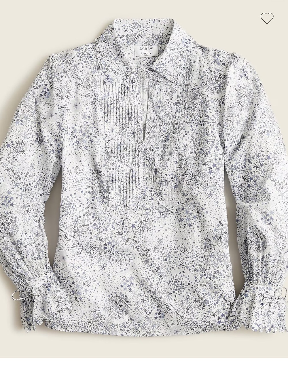 J. Crew Liberty Star-Print Scallop Shirt